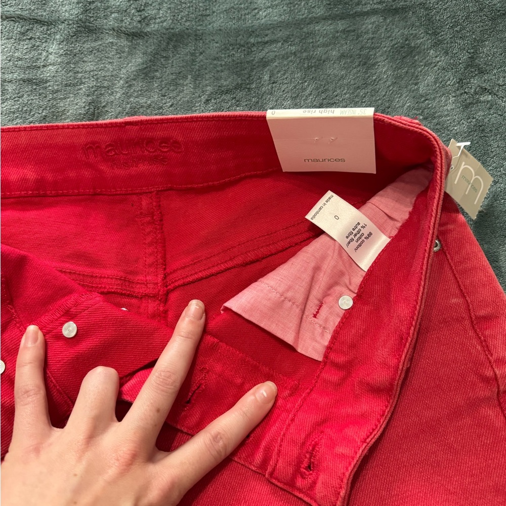 Maurice’s Red Washed Shorts - Picture 3 of 7